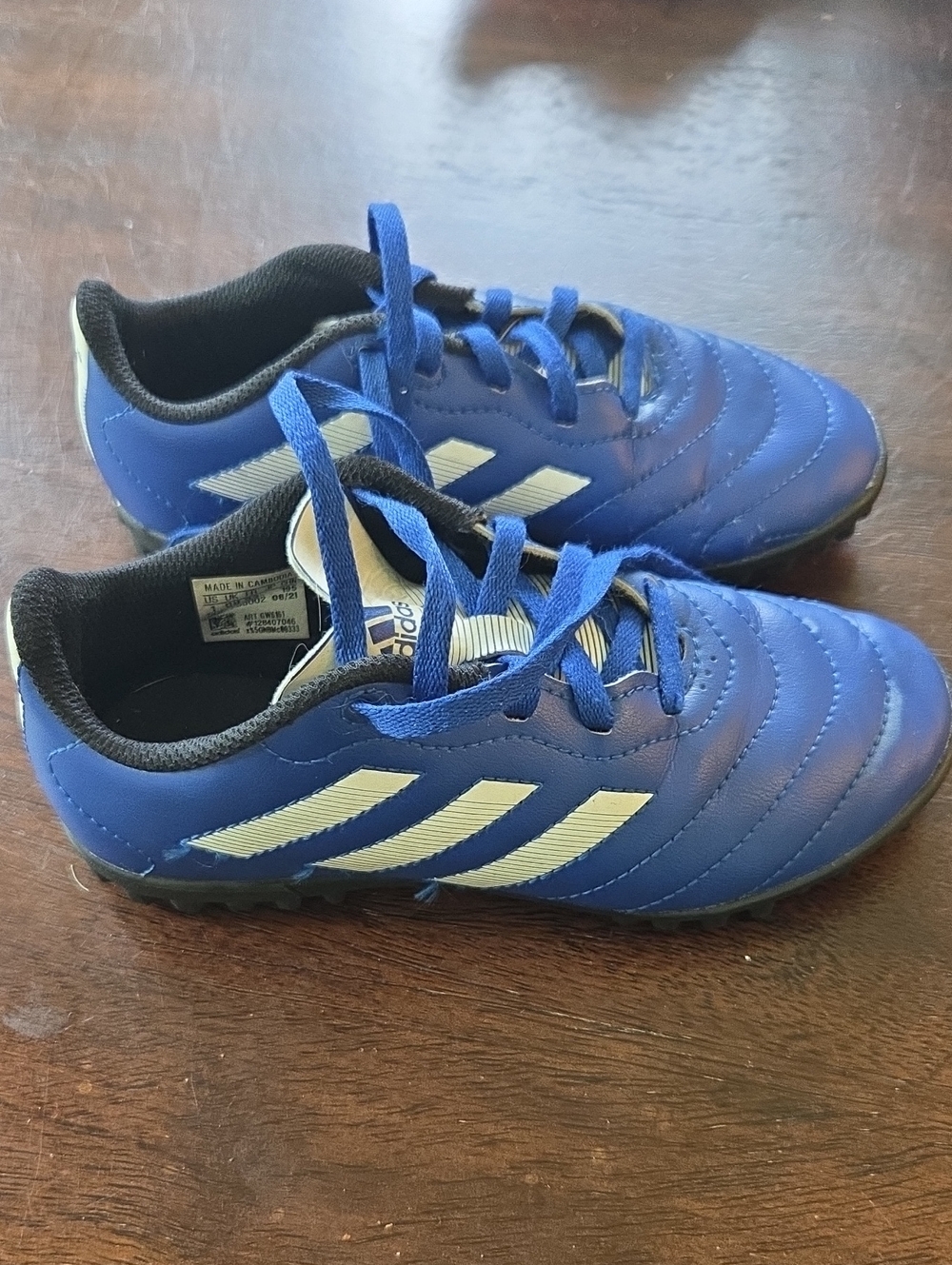 Adidas Kids' Blue Indoor Soccer Cleats